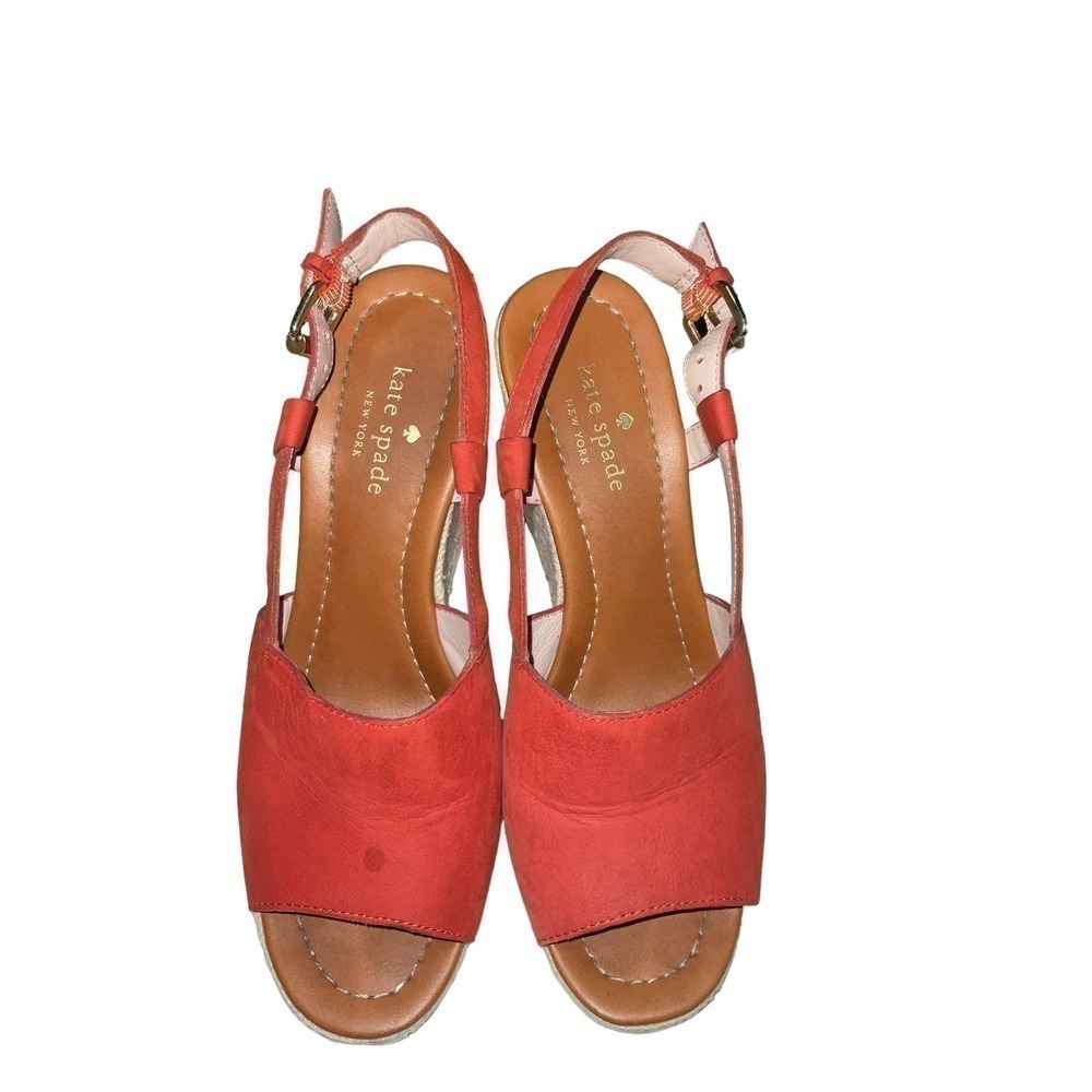 Kate Spade New York Leather Espadrilles Size: US 8 Red